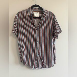 Denim & Flower Multicolor Striped Button Down Shirt 100% Viscose size Medium